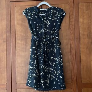 Navy Blue Mini-Midi Dress